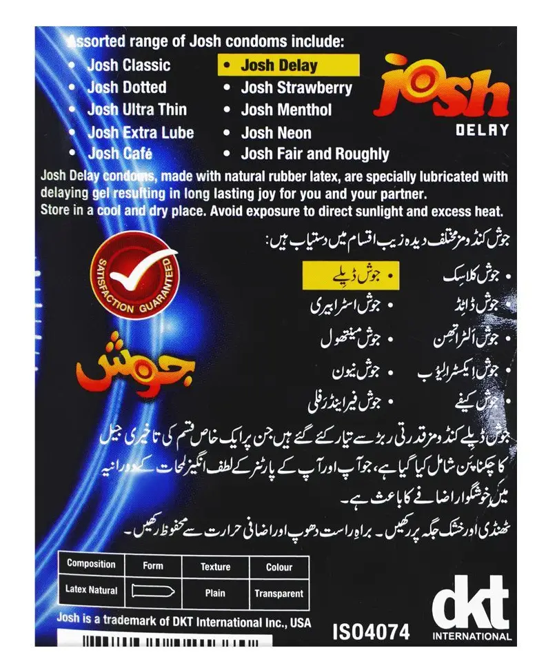 Josh Delay  Condoms - 36 Condom Pack (12 x 3s)