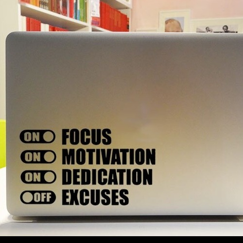 Motivation Quote Switch Vinyl Decal Laptop Sticker, Laptop Stickers by Zain
