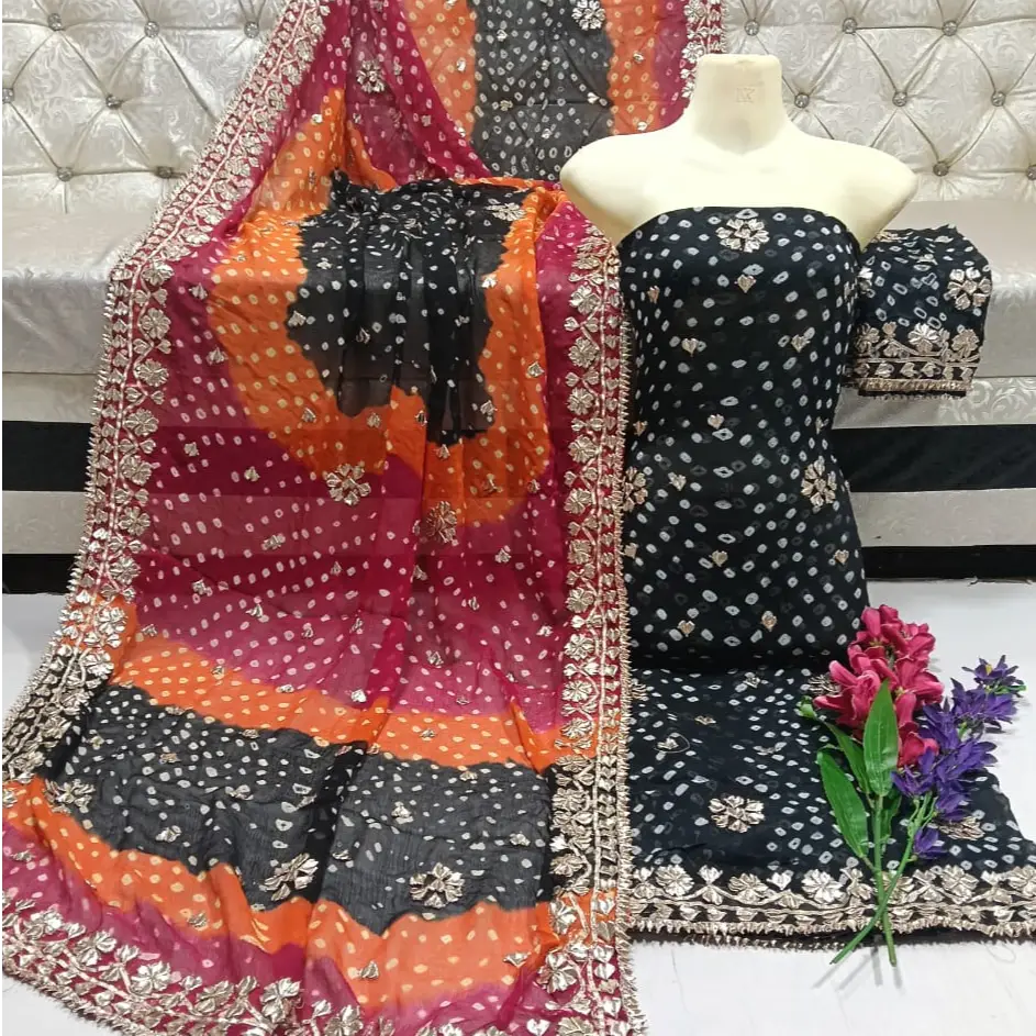 Chunri LCD Gotta 2PC Suit  Pure PK Karinkal Chiffon | Royal Festive Edition