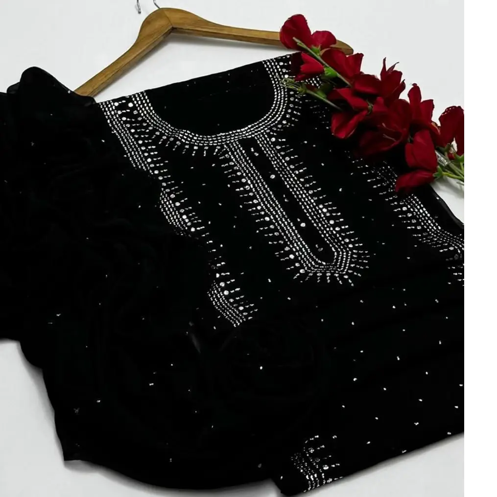 Chiffon Mukash Work Dress (2PC)