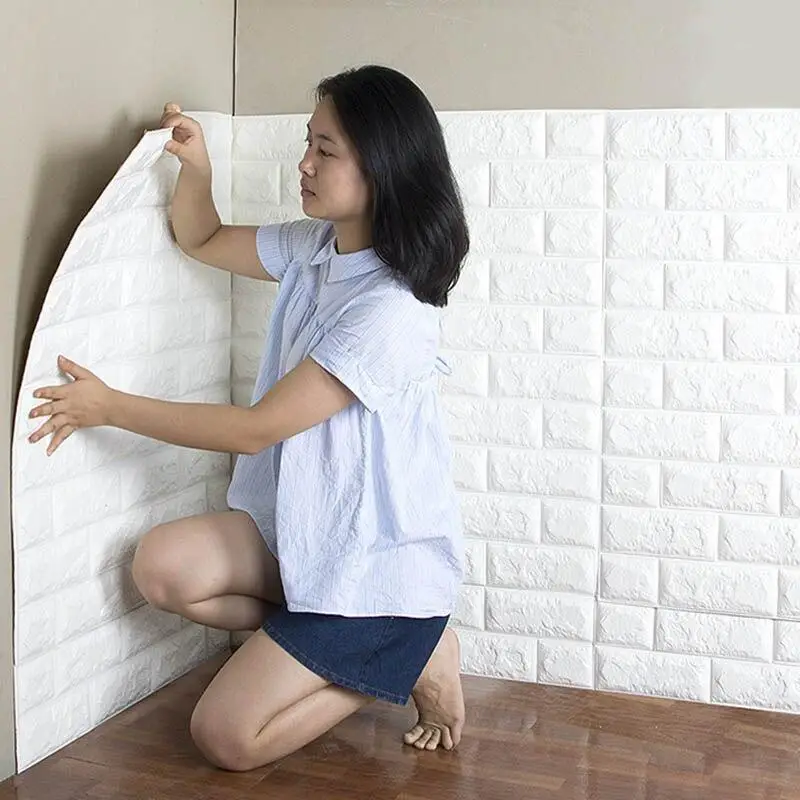 3D Brick Wall Sticker  Self-Adhesive Foam Wallpaper for Home & Office Decor