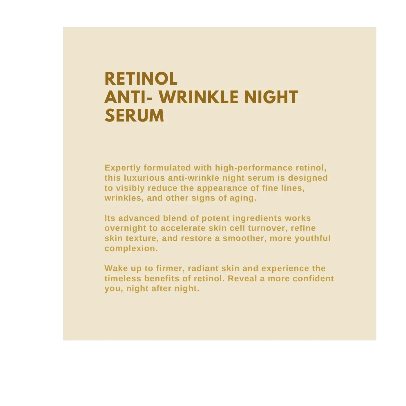 Retional Anti Aging Serum | Retinol AntiI-Wrinkle Night Serum