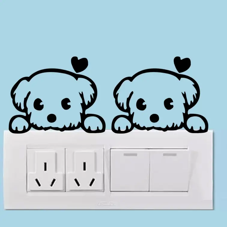 Cute Dog Switch Stickers Living Room Decorations Diy Computer Decals Animals Wall Mural Art Vinyl Posters