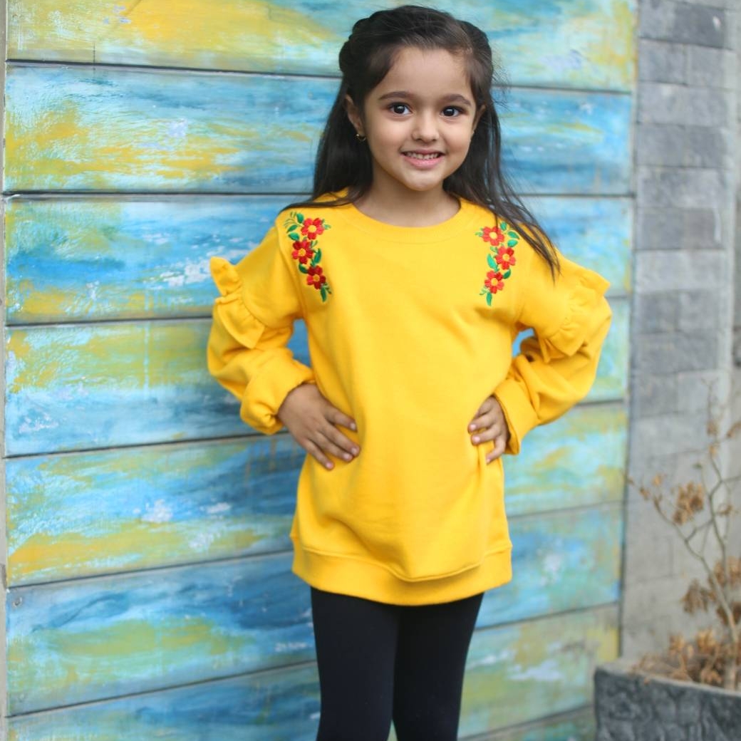 YELLOW FLORAL SWEATSHIRT  spk 143