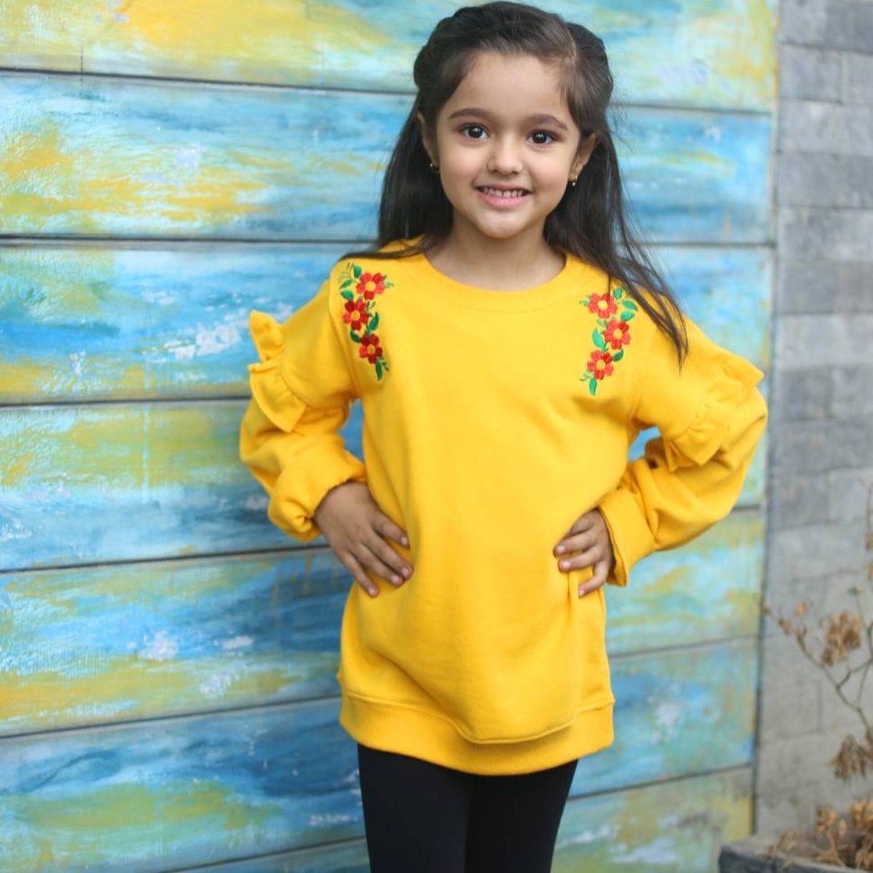 YELLOW FLORAL SWEATSHIRT  spk 143