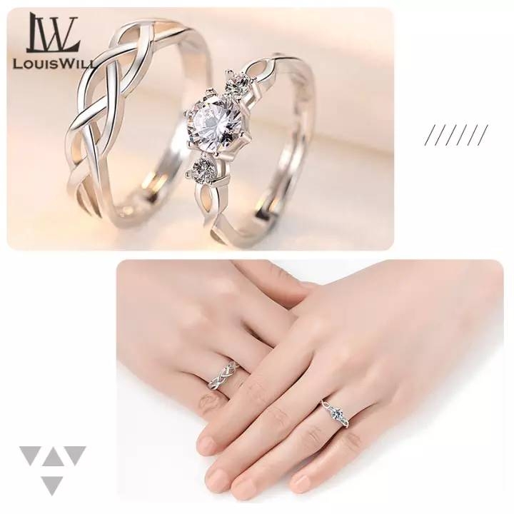 LouisWill Couple Rings Men Women Fashion JewelleryRing Silve