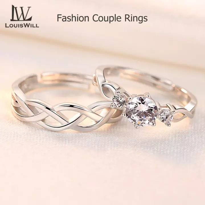 LouisWill Couple Rings Men Women Fashion JewelleryRing Silve