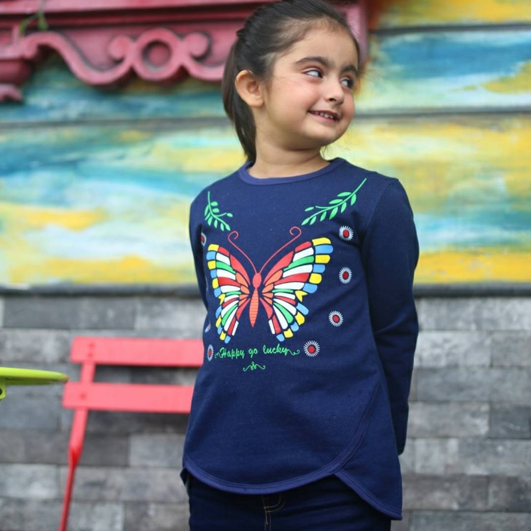 BLUE BUTTERFLY SWEATSHIRT spk 144