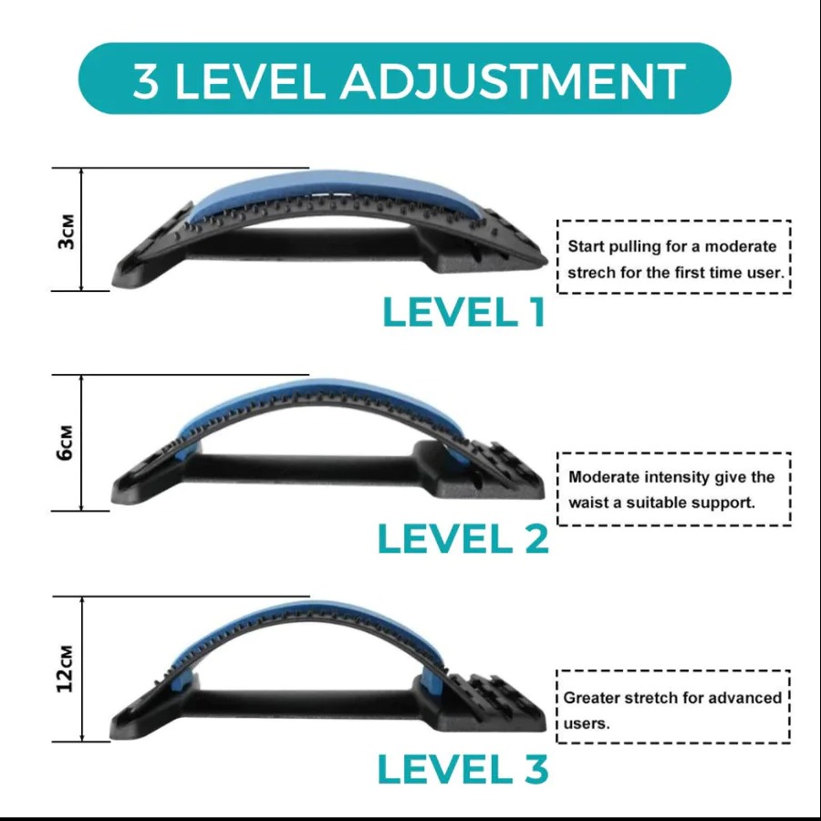 Magic Back Stretcher Lumbar Support Device For Upper And Lower Back Pain Relief