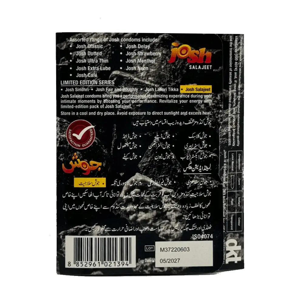 Josh Salajeet Condoms - 36 Condom Pack (12 x 3s)