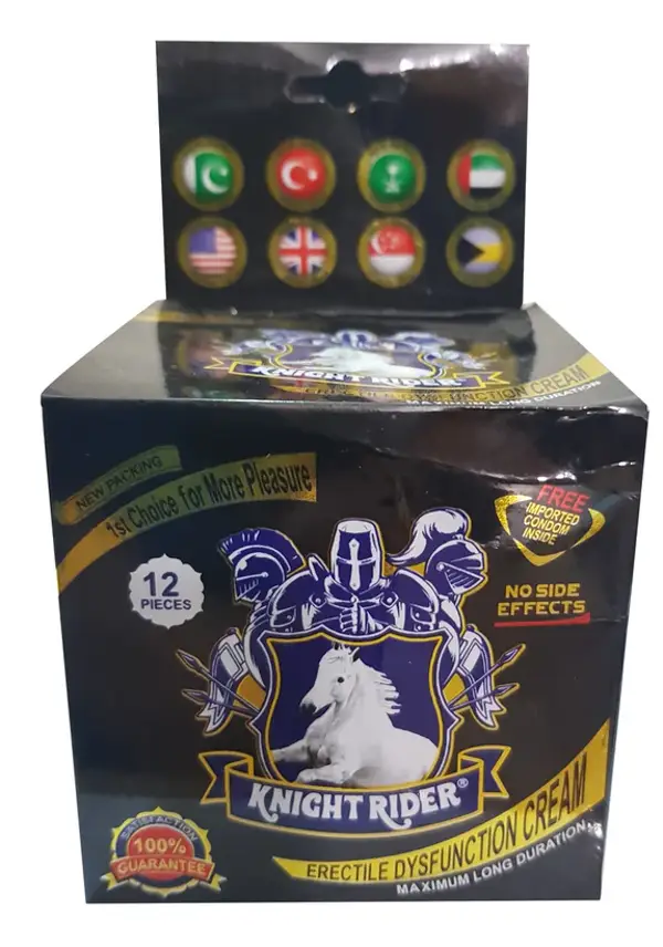 Knight Rider Delay Cream + Condoms Complete Box 12 Pcs