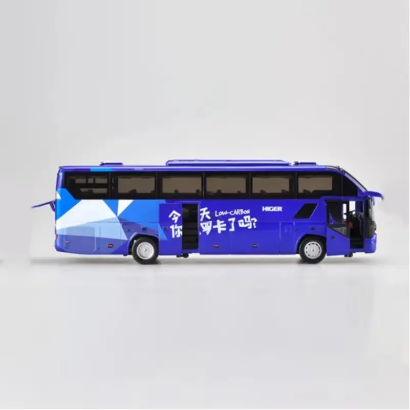 Diecast 1:42 Scale HIGER Bus H92 Alloy Car Model Finished Product Simulation Toy Collection Gift Static Model Display