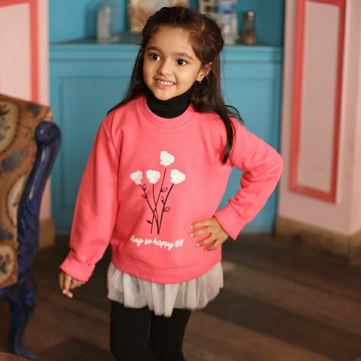 CORAL ROSE FRILL TUNIC  SPK 133