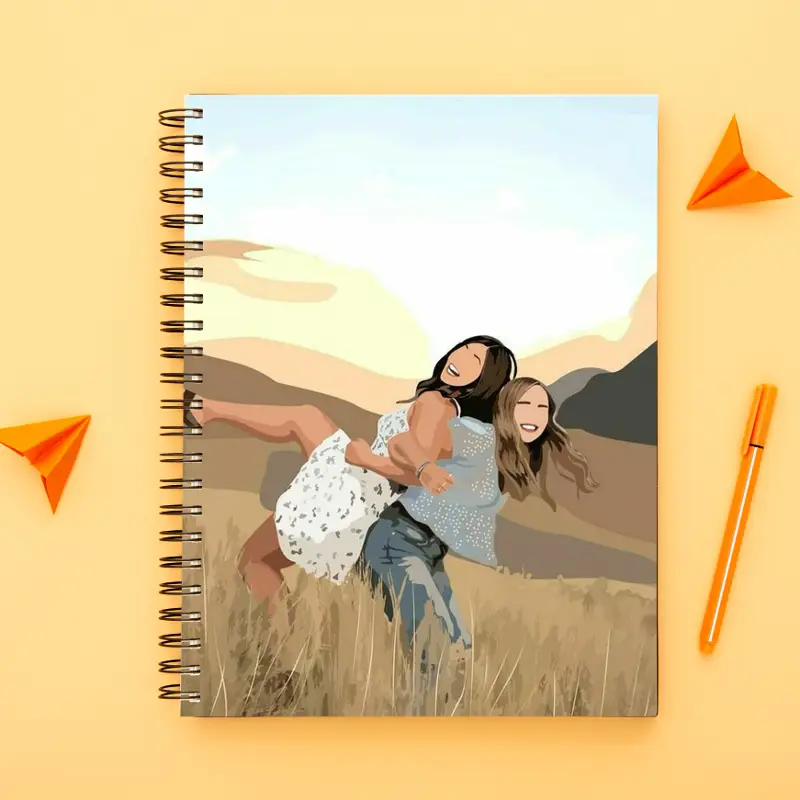 BFF collection-Spiral notebook for Girls-A5 size -Printed cover back & front