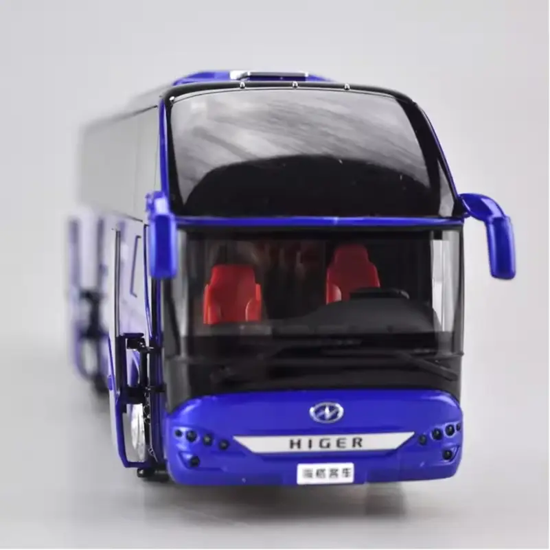 Diecast 1:42 Scale HIGER Bus H92 Alloy Car Model Finished Product Simulation Toy Collection Gift Static Model Display
