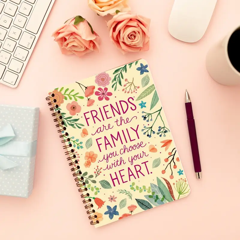 Cute Illustrated Spiral notebook for Girls-A5 size -Printed cover back & front