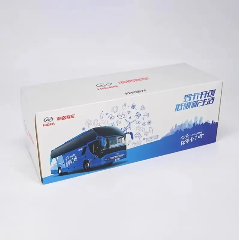 Diecast 1:42 Scale HIGER Bus H92 Alloy Car Model Finished Product Simulation Toy Collection Gift Static Model Display