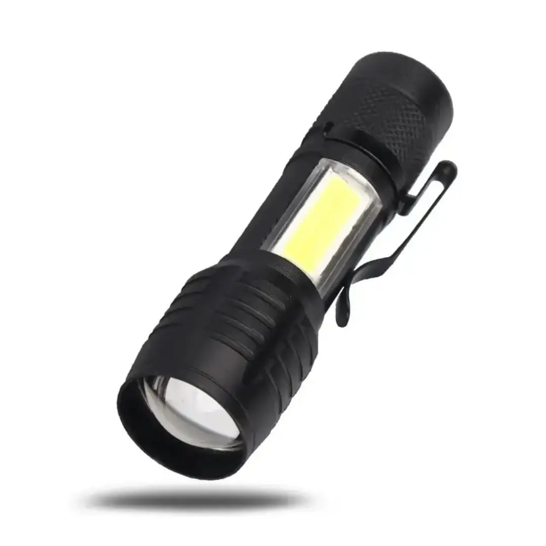 Portable Mini Led Flashlight Zoom Torch Built In Battery USB Rechargeable