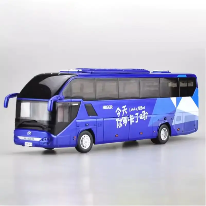 Diecast 1:42 Scale HIGER Bus H92 Alloy Car Model Finished Product Simulation Toy Collection Gift Static Model Display