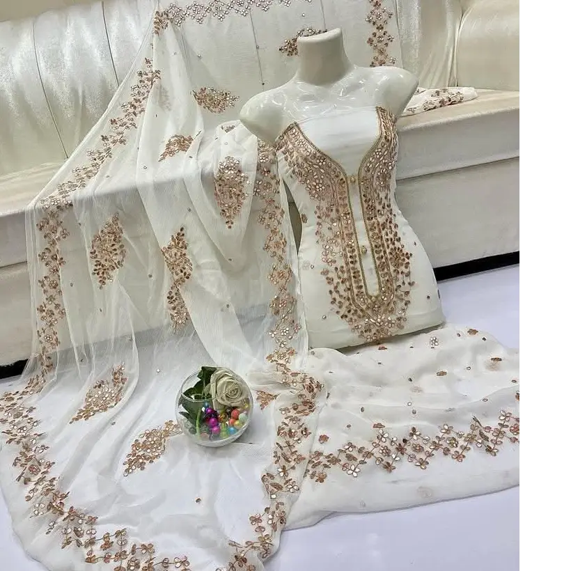 New Arrival  Elegant Hand Embroidered Gotta Jall Suit 