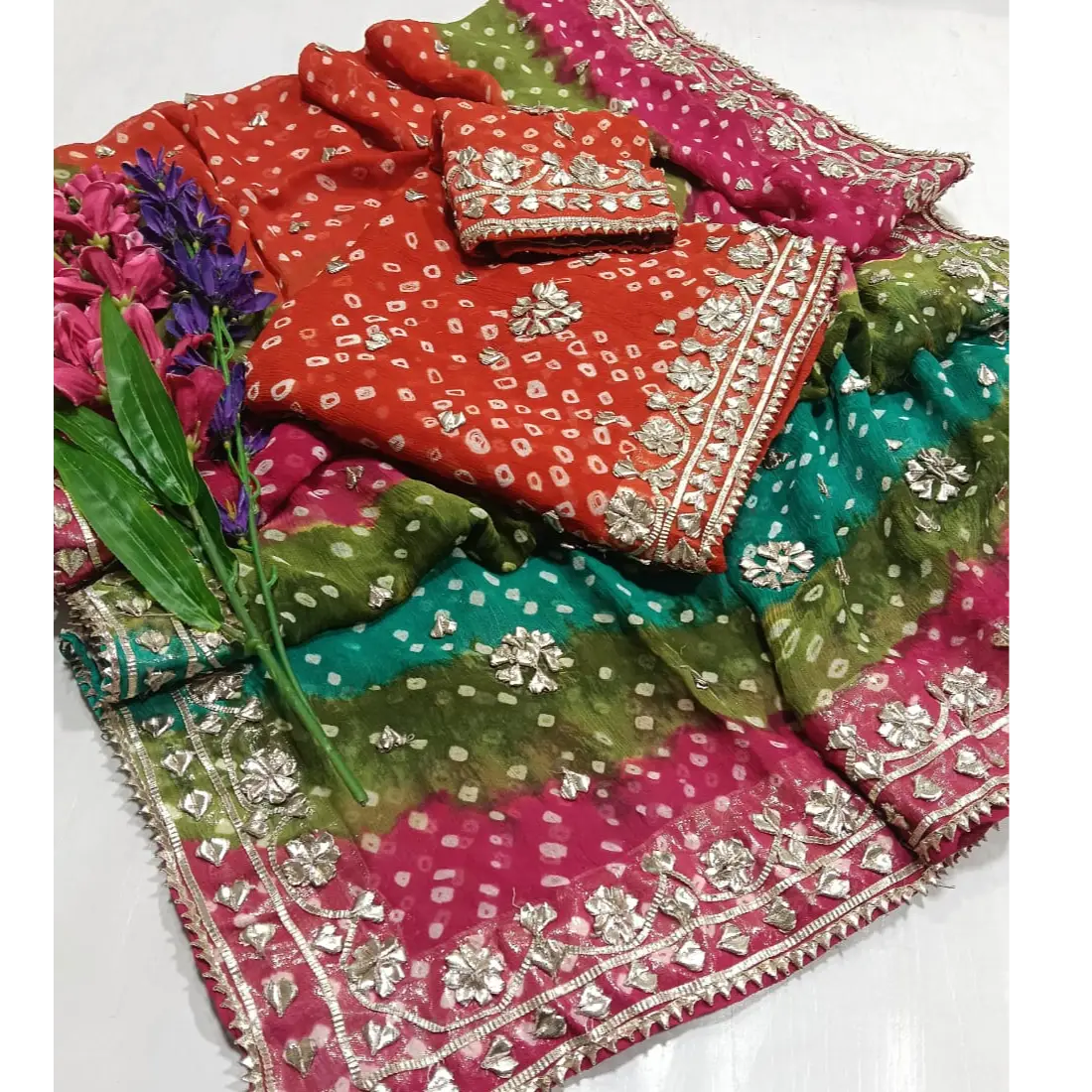 Chunri LCD Gotta 2PC Suit  Pure PK Karinkal Chiffon | Royal Festive Edition