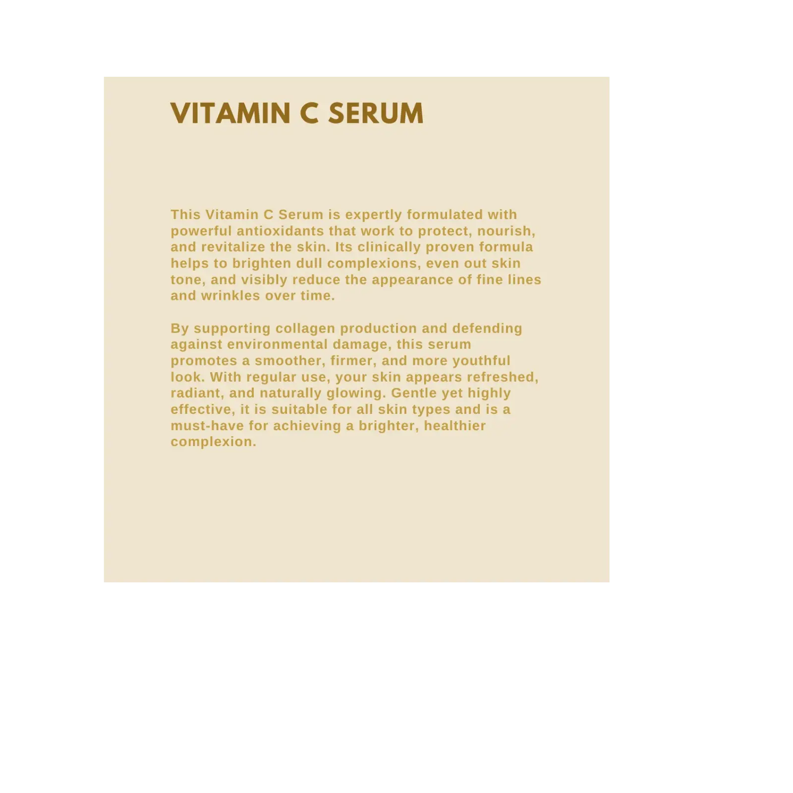 Vitamin C Serum (Vit-C,Vit-E-hyaluronic Acid) | VITAMIN-C SKIN Brightening Serum