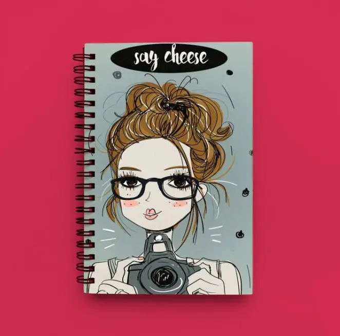 Cute Illustrated Spiral notebook for Girls-A5 size -Printed cover back & front