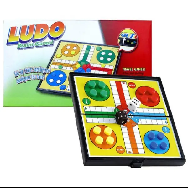 Foldable Magnetic Ludo Brain Game Multicolor