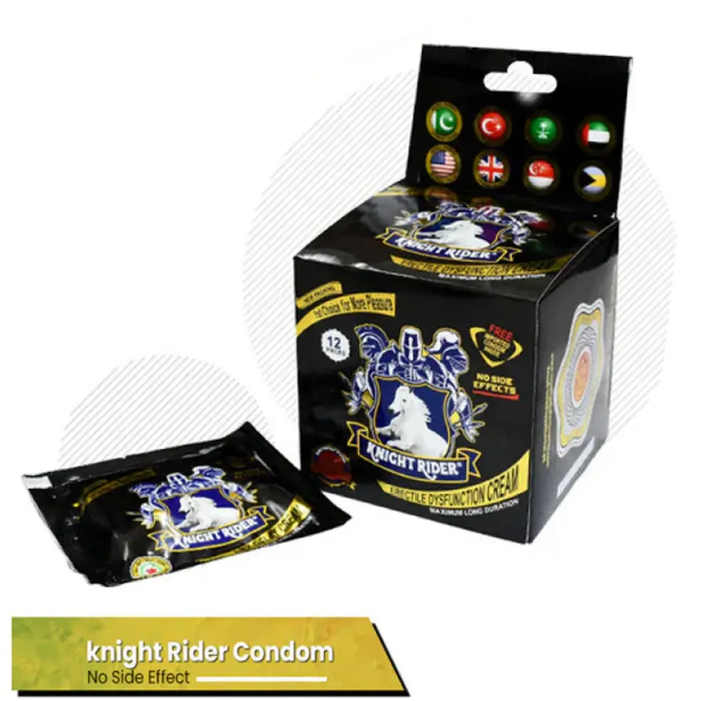 Knight Rider Delay Cream + Condoms Complete Box 12 Pcs