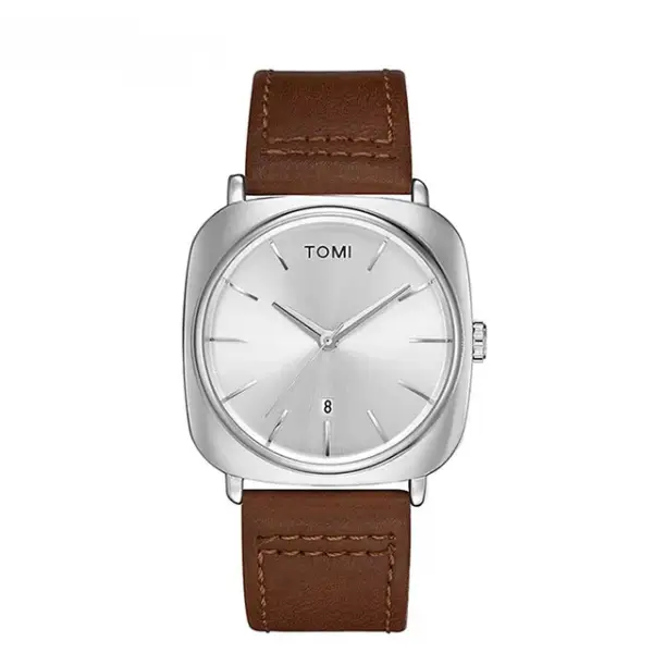 Tomi T-084 Mens Watch Date Quartz Leather Strap MW4774