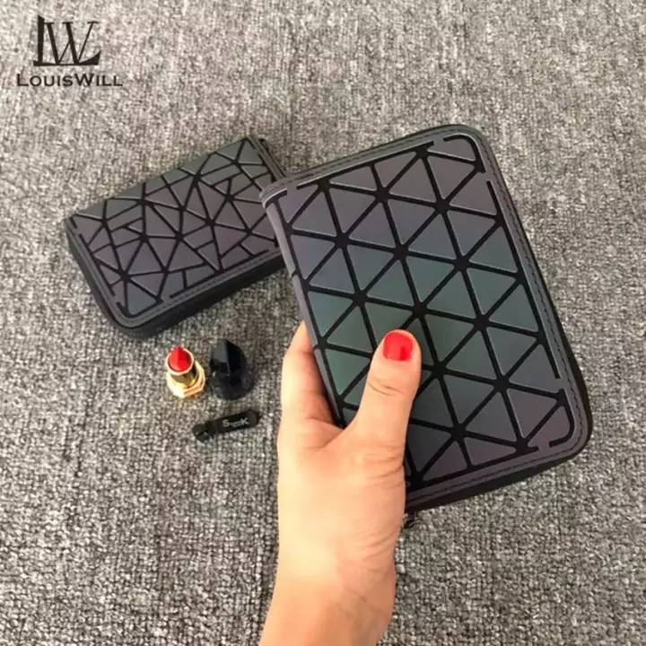 LouisWill Women Wallet Fashion Geometric Ladies Bags Luminou