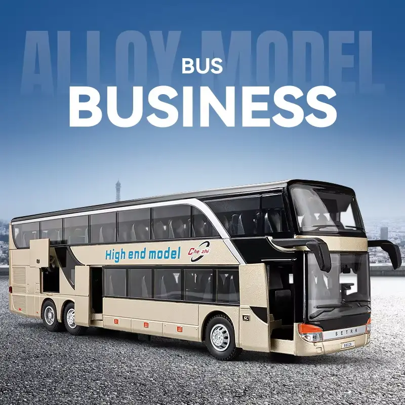 1:30 Scale High simulation Alloy Toys Double Sightseeing Bus Mode