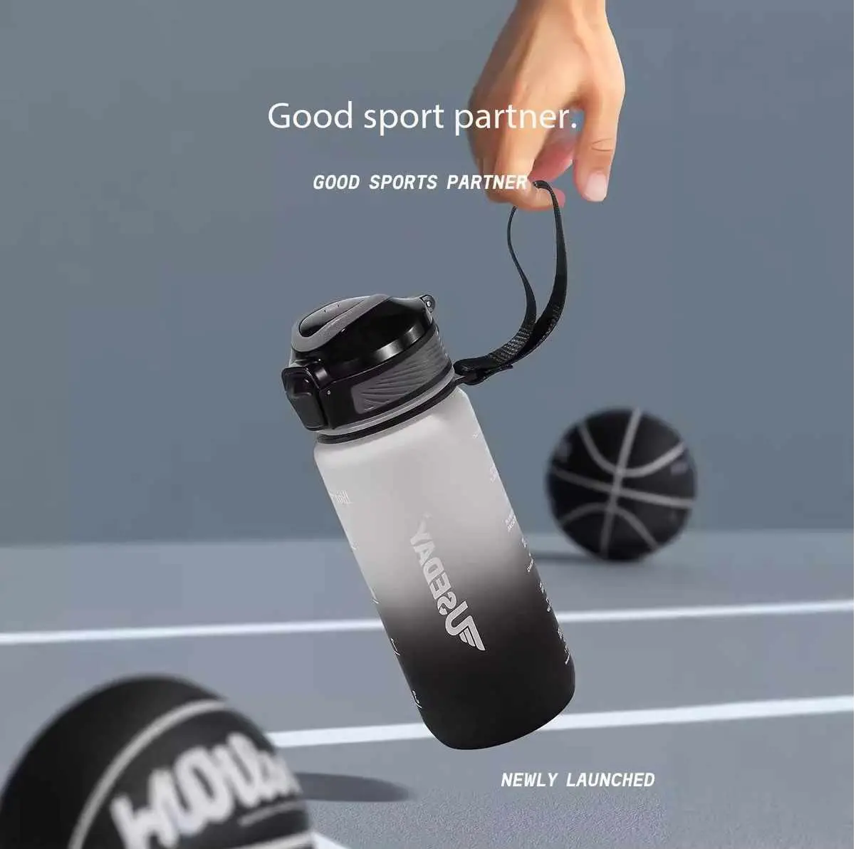 1Piece Healthy Acrylic Rainbow Sports Water Bottle Reusable for School, Gym, Office, Workout
