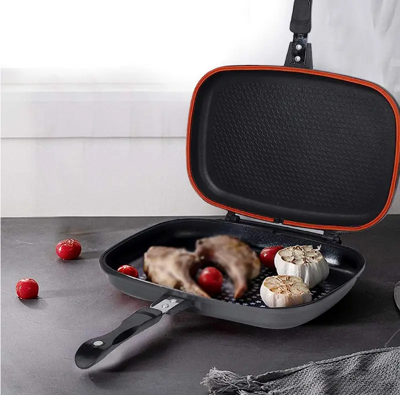 Premium Original Casting 36cm Aluminum Non-Stick Double Grill Pan
