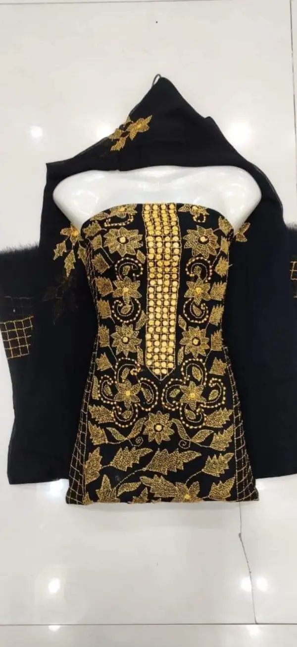 Handmade Embroidered Krinkel Chiffon 2Pc Suits