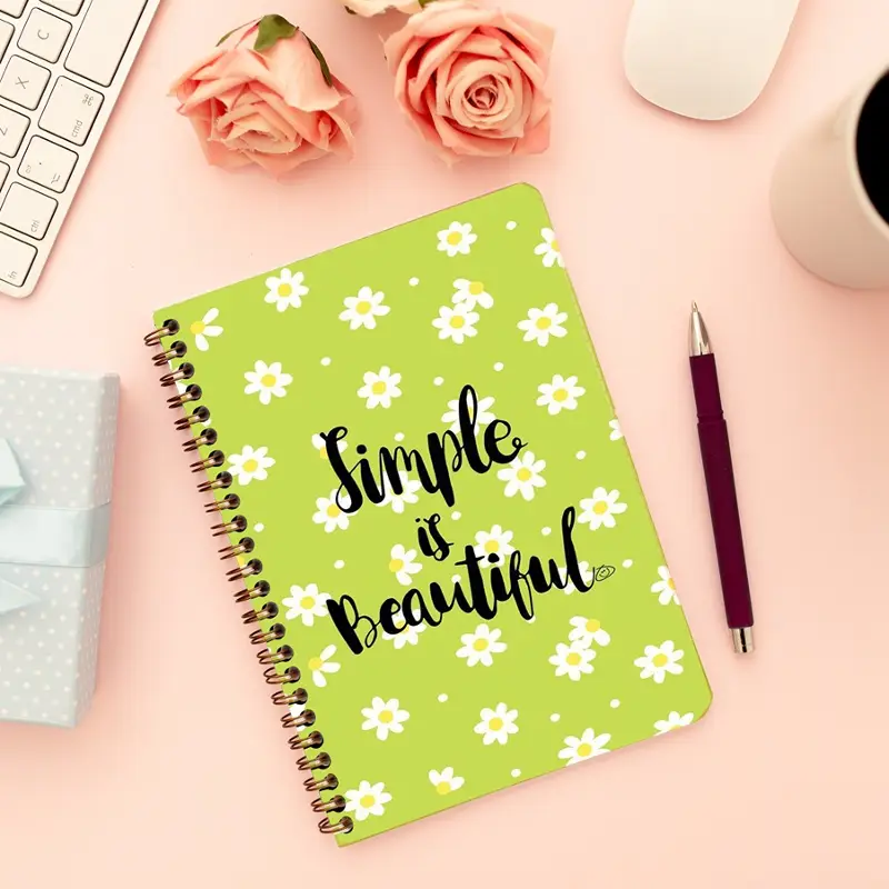 Cute Illustrated Spiral notebook for Girls-A5 size -Printed cover back & front