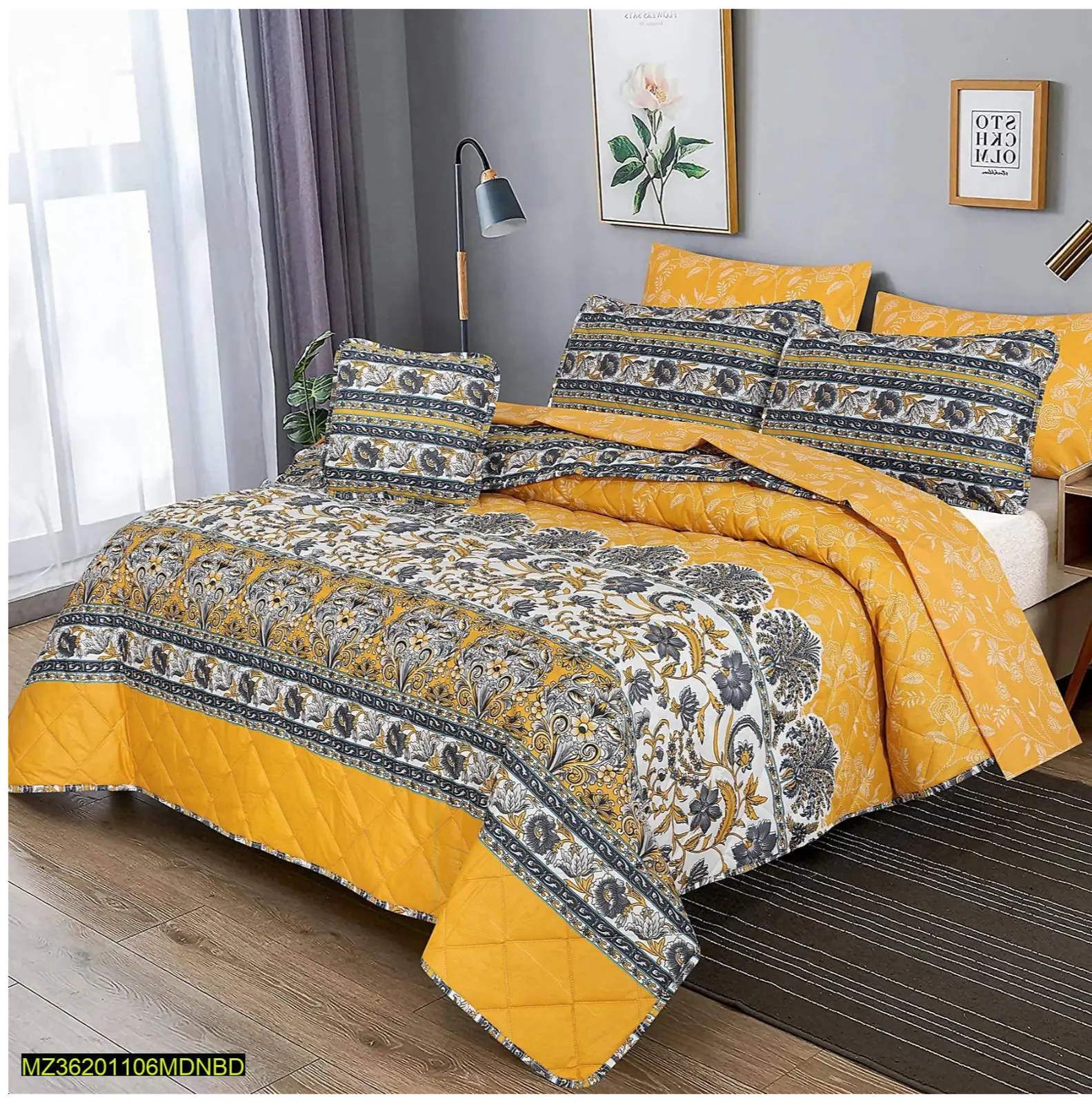 7 PCS COTTON Double Bed comforter Set