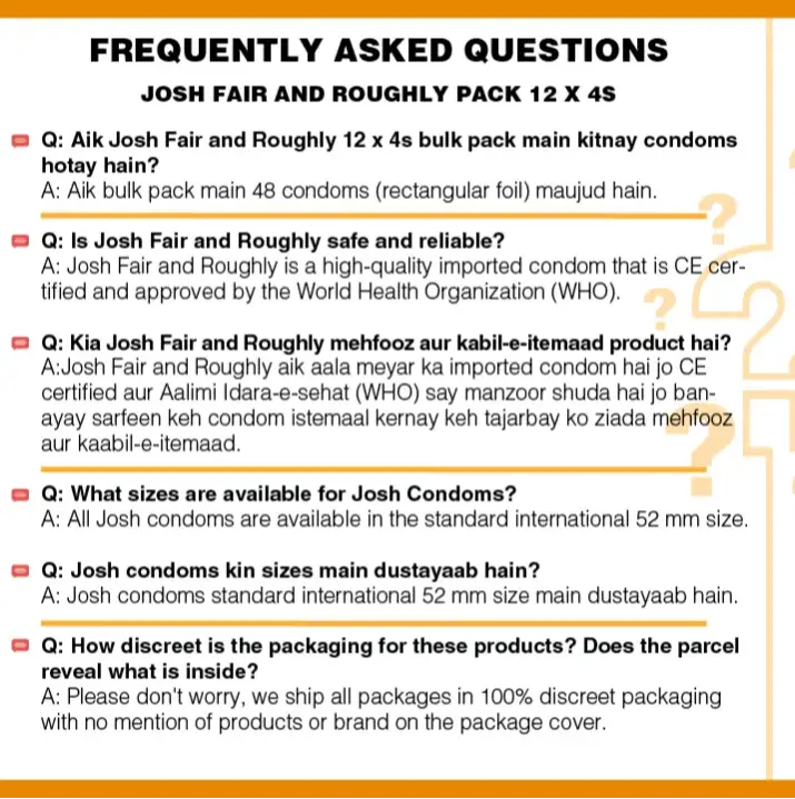 Josh Fair & Roughly Condoms 36 Pcs (12 x 3s)
