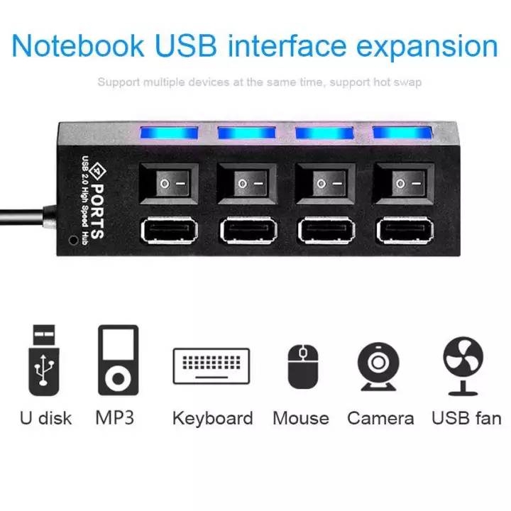 USB Hub 4 Port 2.0 With Button