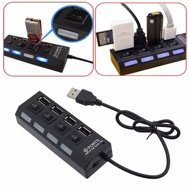 USB Hub 4 Port 2.0 With Button
