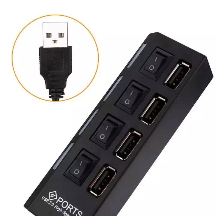 USB Hub 4 Port 2.0 With Button