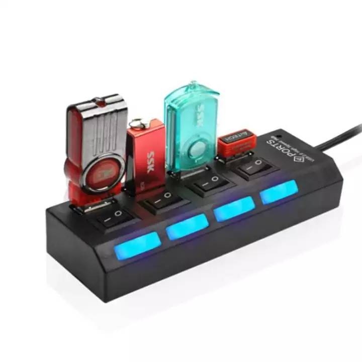 USB Hub 4 Port 2.0 With Button