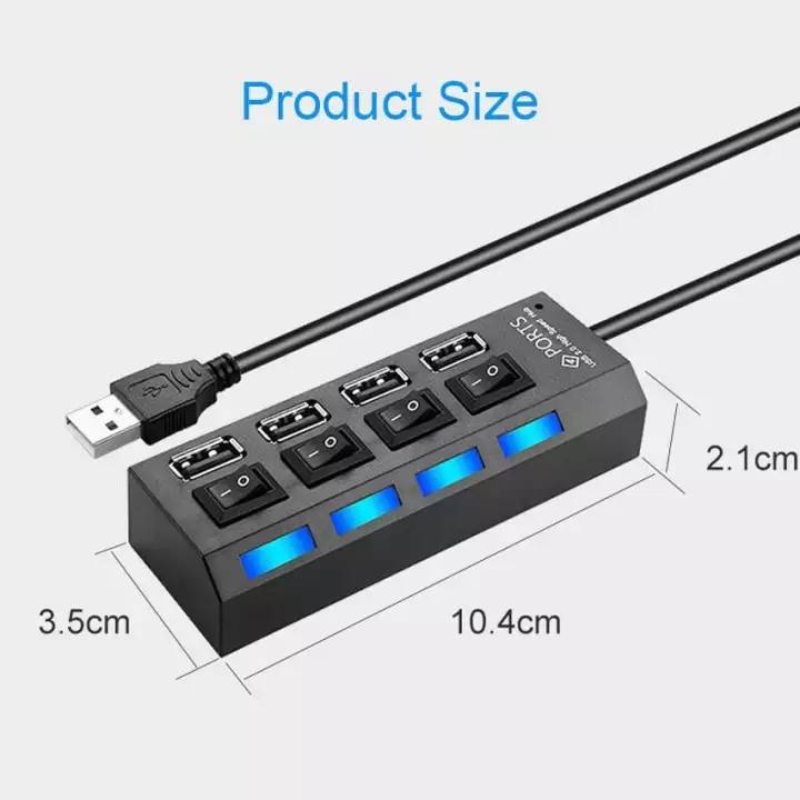 USB Hub 4 Port 2.0 With Button