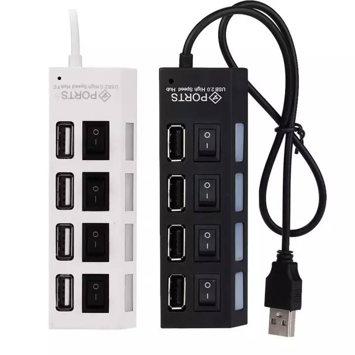 USB Hub 4 Port 2.0 With Button