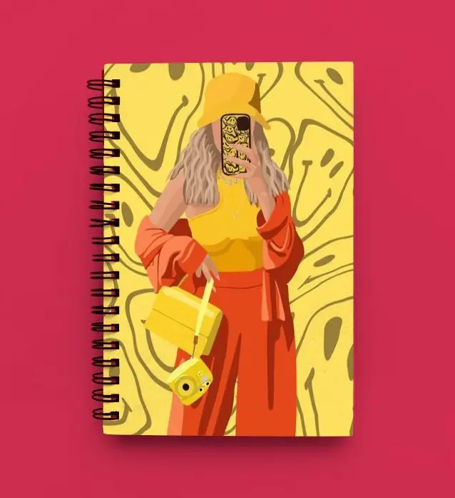 Cute Illustrated Spiral notebook for Girls-A5 size -Printed cover back & front