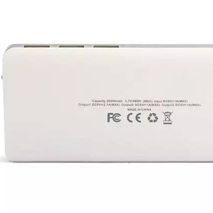 Power Bank 20000mAh with 3 USB Ports and Torch