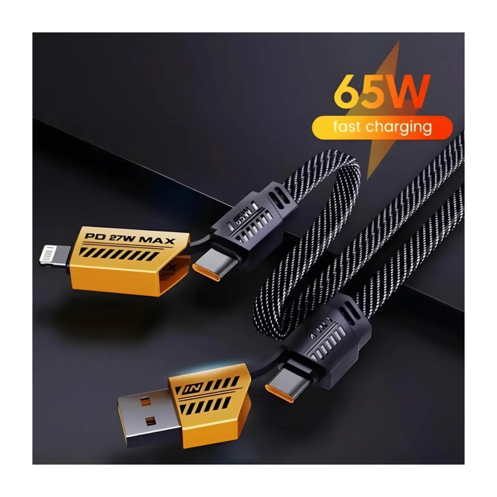 4in1 Cable For Charging And High Speed Data Transfer.