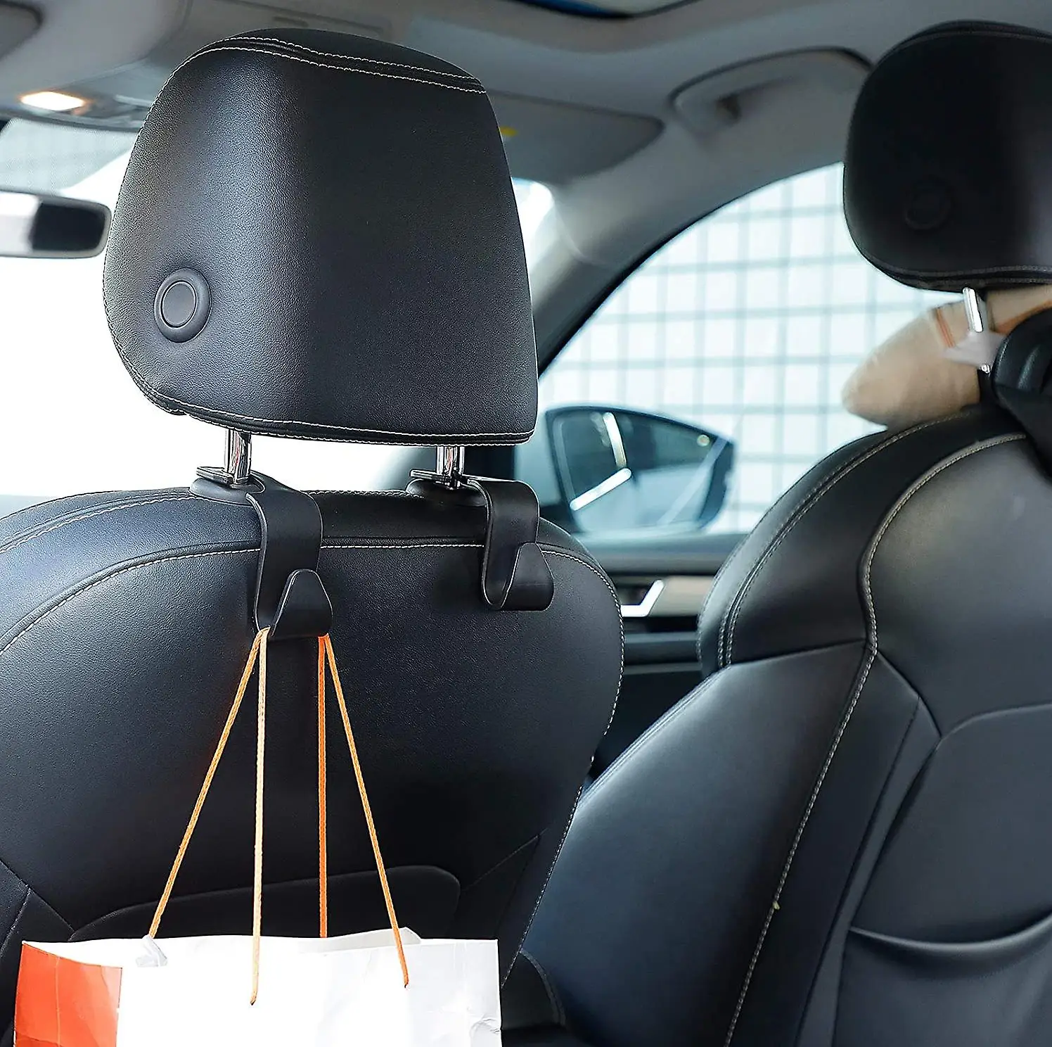 2 PCS Universal ABS Plastic Car Seat Back Hook Car Accessories Interior Portable Hanger Holder Storage for Car Bag Purse Cloth Hanging
