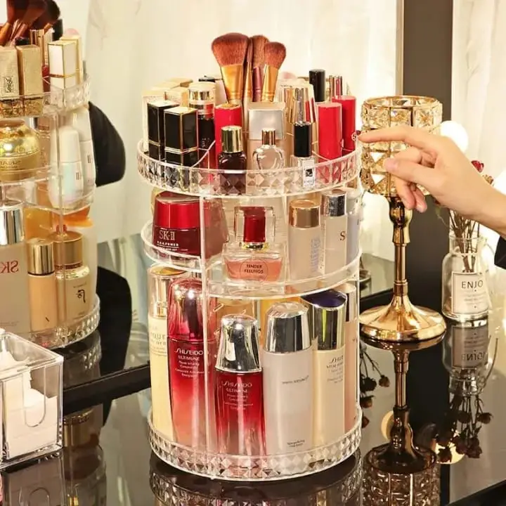 360 Rotating Makeup Organizer Stand - Cosmetic Holder Acrylic