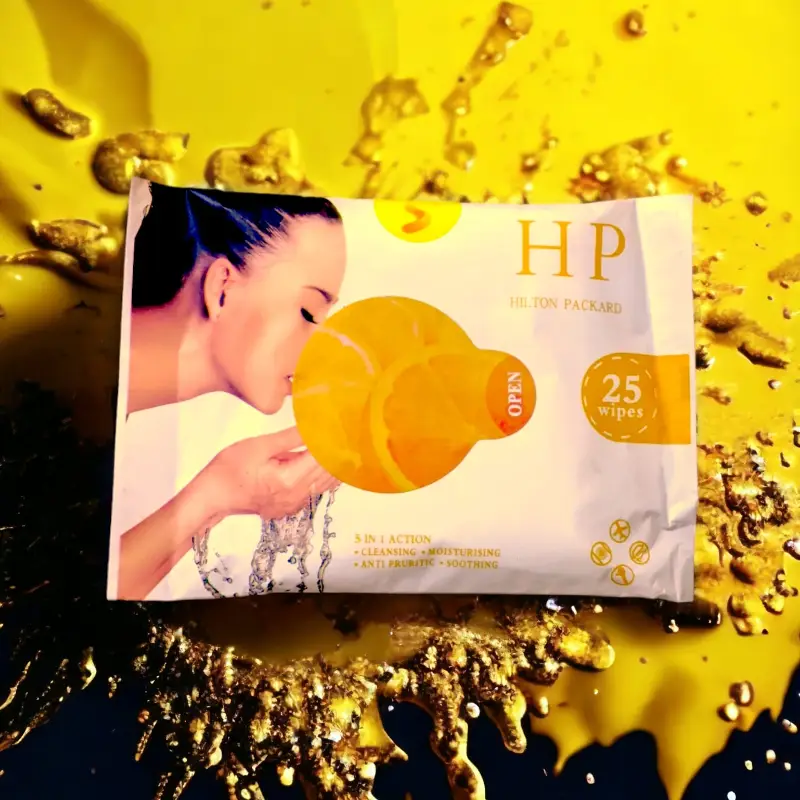 Hilton Packard wipes Make up remover -Yellow-25 pcs